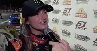 Hailie Deegan’s Victory Lane interview at Madera Speedway